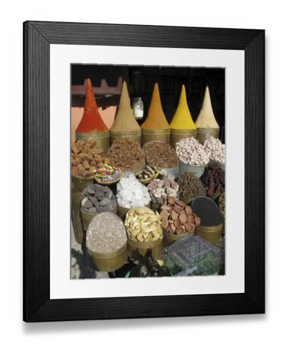 Framed Print : Spices display at the local market. Marrakech is one of the prime tourist destination in Morocco Framed Print : Spices display at the local market. Marrakech is one of the prime tourist destination in Morocco