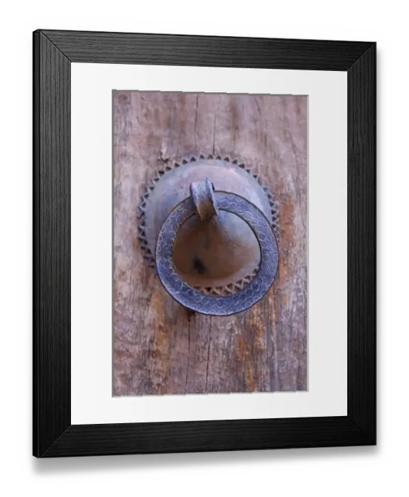 Framed Print : City of Ouarzazate: kasbah de Taurirt. Door handle Framed Print : City of Ouarzazate: kasbah de Taurirt. Door handle