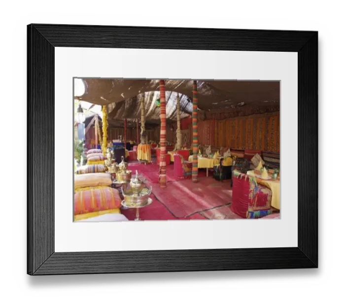 Framed Print : Kasbah Hotel and Restaurant: outdoor restaurant Framed Print : Kasbah Hotel and Restaurant: outdoor restaurant
