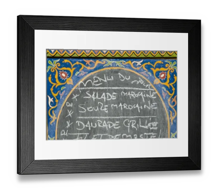 Framed Print : Restaurant menu, Essaouira, Morocco, North Africa, Africa Framed Print : Restaurant menu, Essaouira, Morocco, North Africa, Africa