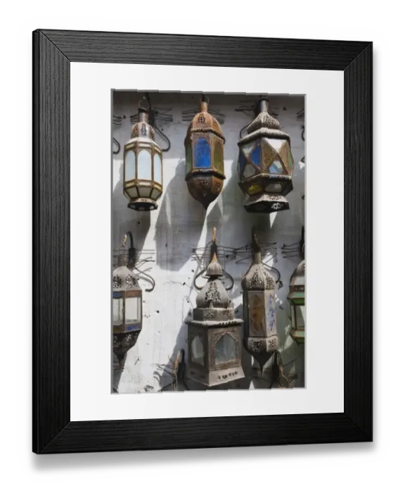 Framed Print : Lanterns for sale in the Souk, Marrakech (Marrakesh), Morocco, North Africa, Africa