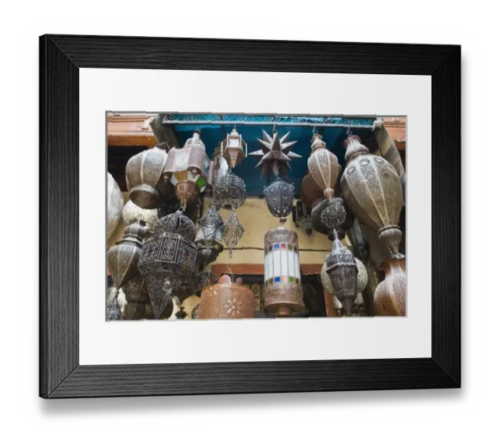 Framed Print : Lanterns for sale in the Souk, Marrakech (Marrakesh), Morocco, North Africa, Africa
