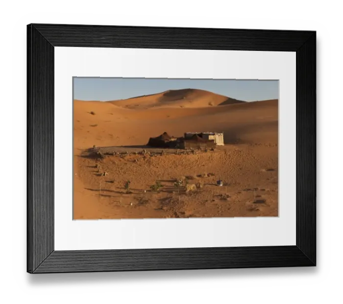 Framed Print : Berber Tent in Dunes of Erg Chebbi, Moroccos only Saharan erg and impressive Framed Print : Berber Tent in Dunes of Erg Chebbi, Moroccos only Saharan erg and impressive