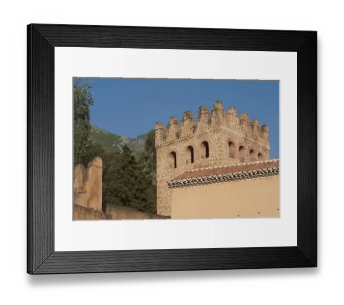 Framed Print : Kasbah seen from the Paza Uta el-Hammam Chefchaouen Medina. Mediterranean Coast of