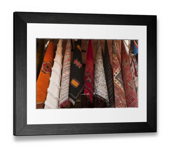 Framed Print : Carpets, Medina Souk, Marrakech, Morocco