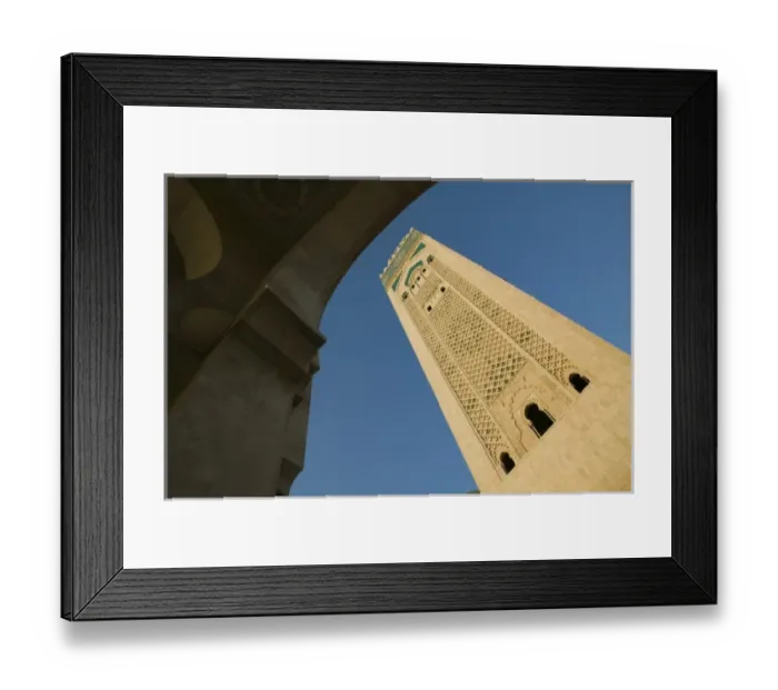 Framed Print : MOROCCO, Casablanca: Hassan II Mosque (b. 1993), Exterior / Sunset Holds 25, 000 Worshipers Framed Print : MOROCCO, Casablanca: Hassan II Mosque (b. 1993), Exterior / Sunset Holds 25, 000 Worshipers