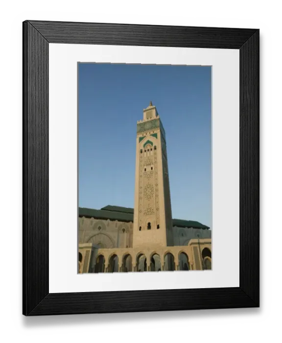 Framed Print : MOROCCO, Casablanca: Hassan II Mosque (b. 1993), Exterior / Sunset Holds 25, 000 Worshipers Framed Print : MOROCCO, Casablanca: Hassan II Mosque (b. 1993), Exterior / Sunset Holds 25, 000 Worshipers