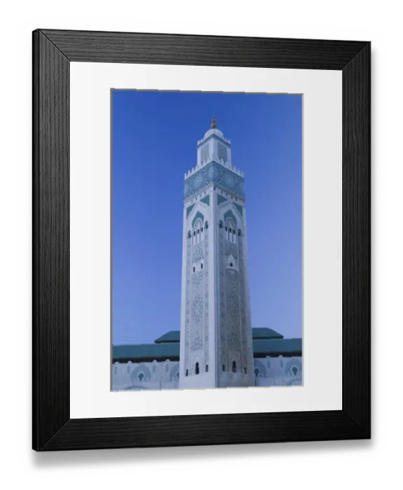 Framed Print : MOROCCO, Casablanca: Hassan II Mosque (b. 1993), Exterior / Dusk Holds 25, 000 Worshipers Framed Print : MOROCCO, Casablanca: Hassan II Mosque (b. 1993), Exterior / Dusk Holds 25, 000 Worshipers