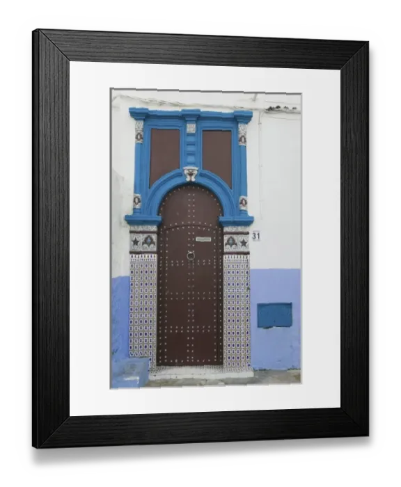 Framed Print : MOROCCO, Rabat: Kasbah des Oudaias, Doorway Detail