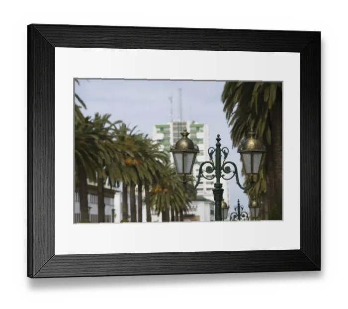 Framed Print : MOROCCO, Rabat: Rabat Ville Nouvelle / New Town, Steetlamp, Avenue Mohammed V Framed Print : MOROCCO, Rabat: Rabat Ville Nouvelle / New Town, Steetlamp, Avenue Mohammed V