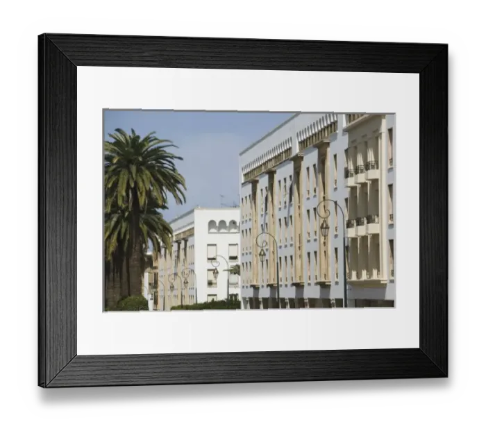 Framed Print : MOROCCO, Rabat: Rabat Ville Nouvelle / New Town, View along Avenue Mohammed V Framed Print : MOROCCO, Rabat: Rabat Ville Nouvelle / New Town, View along Avenue Mohammed V