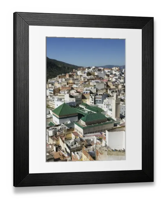 Framed Print : MOROCCO, Moulay, Idriss: Town View & the Mausoleum of Moulay Idriss, Saint and founder Framed Print : MOROCCO, Moulay, Idriss: Town View & the Mausoleum of Moulay Idriss, Saint and founder