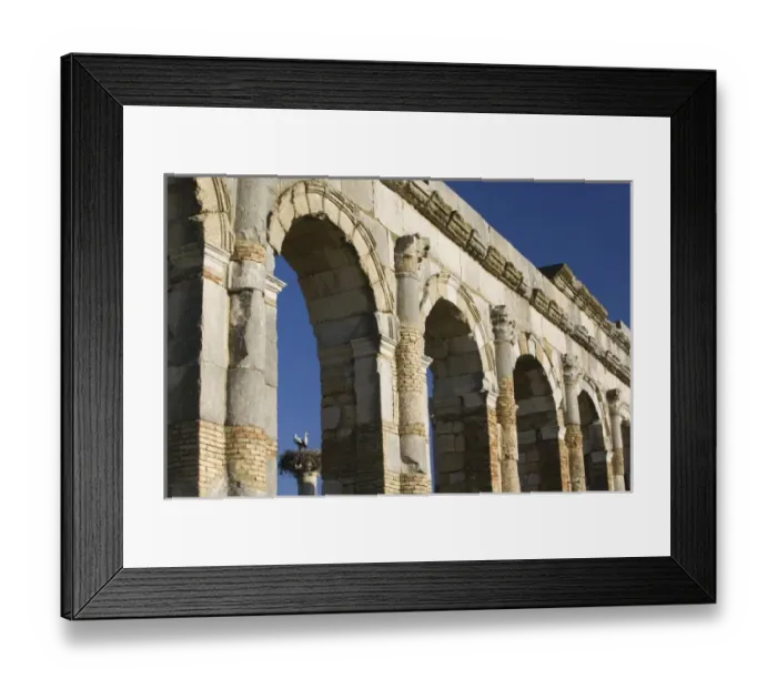 Framed Print : MOROCCO, Volubilis: Roman Town mostly dating to 2nd & 3rd c. AD  /  Abandoned by Romans