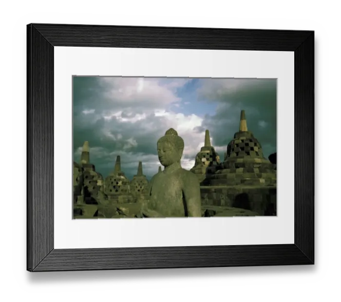 Framed Print : Asia, Indonesia. Temple complex and statue Framed Print : Asia, Indonesia. Temple complex and statue