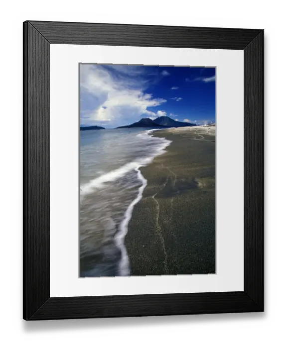 Framed Print : Asia, Indonesia, Krakatau Volcano. Beach scene Framed Print : Asia, Indonesia, Krakatau Volcano. Beach scene