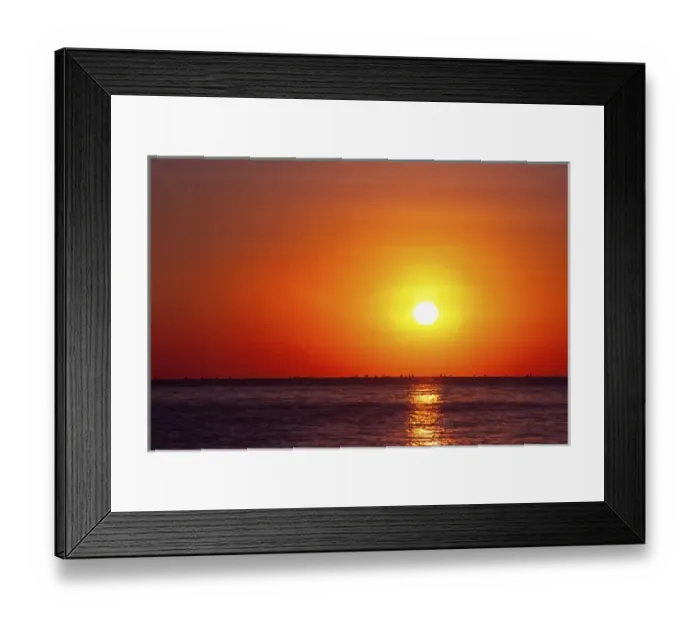 Framed Print : Asia, Indonesia, Bali, Amed, sunset over Bali Sea with fishing boats