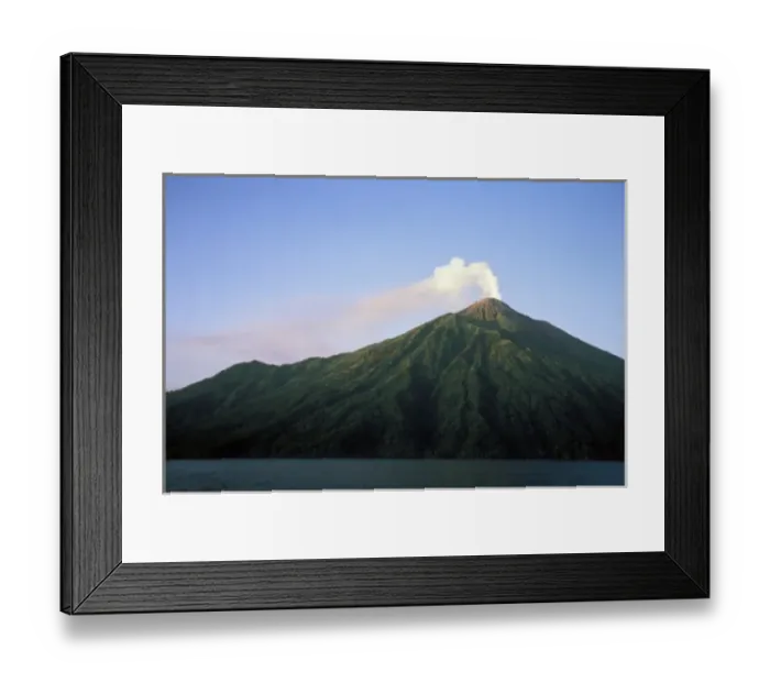 Framed Print : Oceania, Indonesia, Sulawesi. Smoking volcano