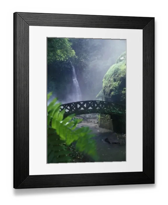 Framed Print : Indonesia, North Sulawesi. Air Teriun Kali Waterfall
