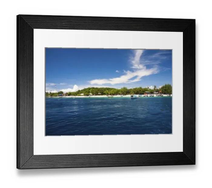 Framed Print : Gili Islands, Indonesia. Gili Trawangan is the largest of the Gili islands, only Framed Print : Gili Islands, Indonesia. Gili Trawangan is the largest of the Gili islands, only