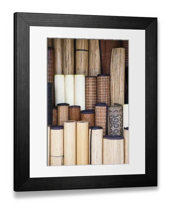 Framed Print : Kuta, Bali, Indonesia. Handmade local straw mats for sale at a local Balinese shop Framed Print : Kuta, Bali, Indonesia. Handmade local straw mats for sale at a local Balinese shop