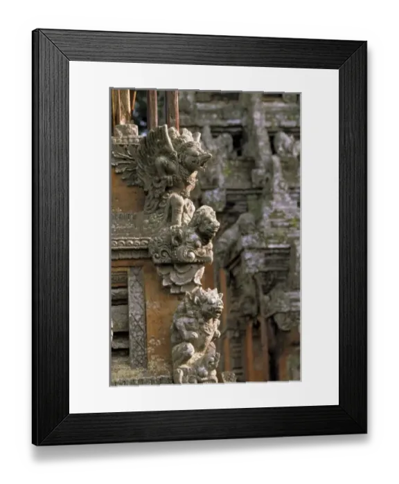 Framed Print : Oceania, Indonesia, Bali, Ubud. Stone carvings on Hindu temple in Monkey Forest Framed Print : Oceania, Indonesia, Bali, Ubud. Stone carvings on Hindu temple in Monkey Forest
