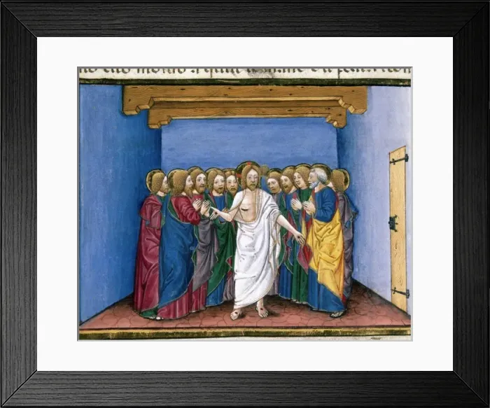 Framed Print : The risen Jesus appears to his disciples gathered in a house for fear of the Jews Framed Print : The risen Jesus appears to his disciples gathered in a house for fear of the Jews
