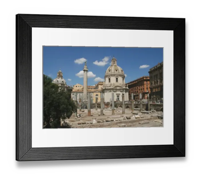 Framed Print : Italy. Rome. Forum of Trajan. Trajans Column, ruins of Basilica Ulpia and Church