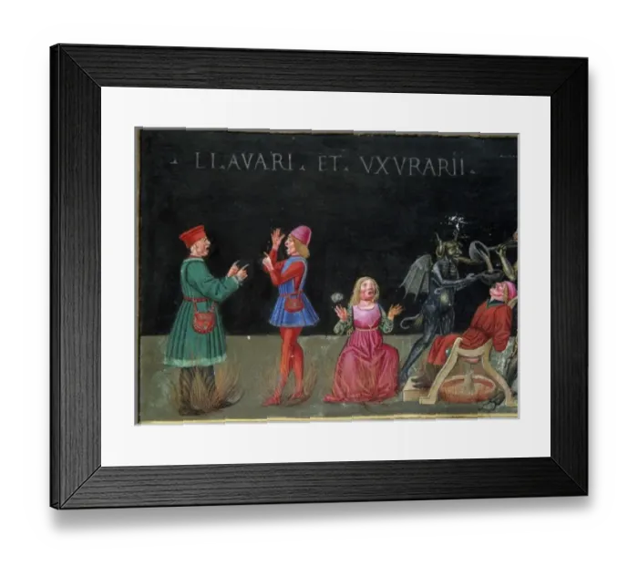 Framed Print : The End of the World and the Last Judgment. The sorrows of hell for the greedy and predatory