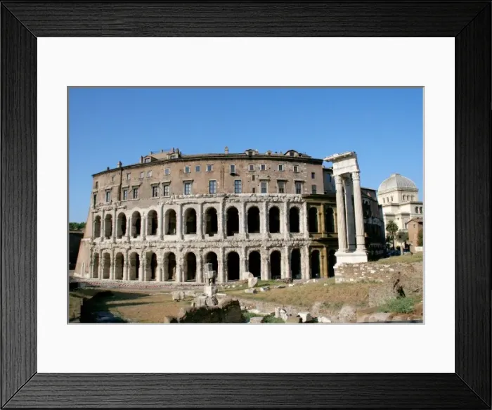 Framed Print : Roman Art. Theater of Marcellus (Theatrum Marcelli). Building finished in 13 BC by emperor Augustum