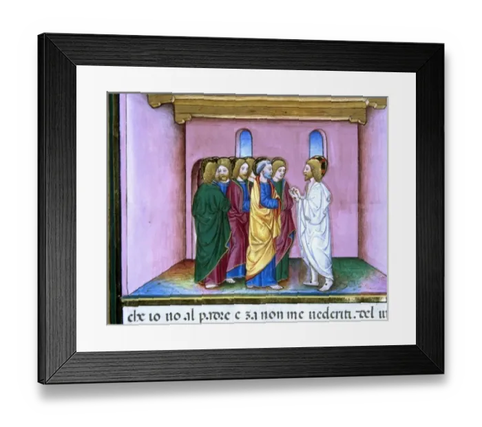 Framed Print : Risen Jesus announces to the disciples the coming of the Holy Spirit. Illuminated Framed Print : Risen Jesus announces to the disciples the coming of the Holy Spirit. Illuminated