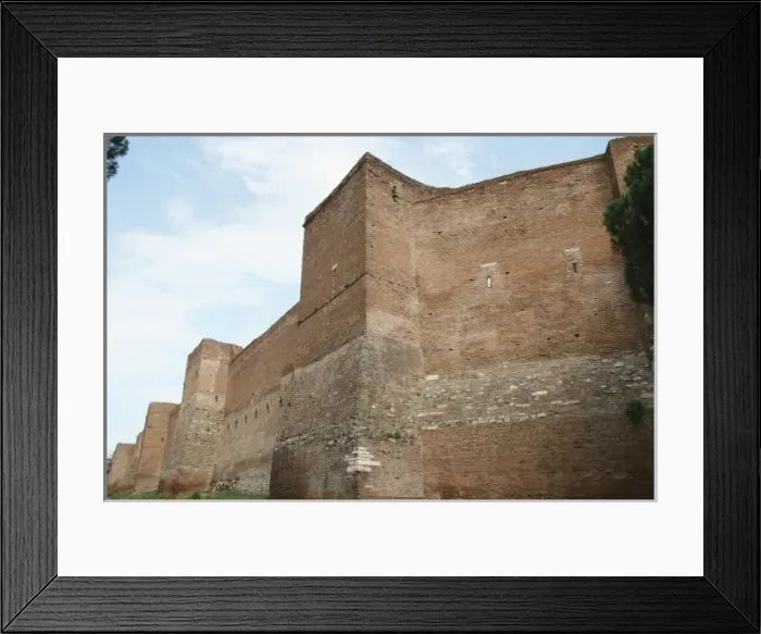 Framed Print : Roman Art. Aurelian Walls (Mura Aureliane). Is a line of city walls built between 271 Framed Print : Roman Art. Aurelian Walls (Mura Aureliane). Is a line of city walls built between 271