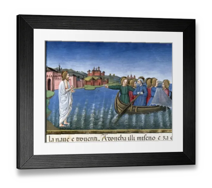 Framed Print : The disciples fishing in the Sea of Galilee. Codex of Predis (1476). Royal Library Framed Print : The disciples fishing in the Sea of Galilee. Codex of Predis (1476). Royal Library