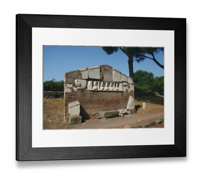 Framed Print : Roman Art. The Appian Way. Funerary monument. Ilario Fusto tomb. Deceaseds. Relief Framed Print : Roman Art. The Appian Way. Funerary monument. Ilario Fusto tomb. Deceaseds. Relief