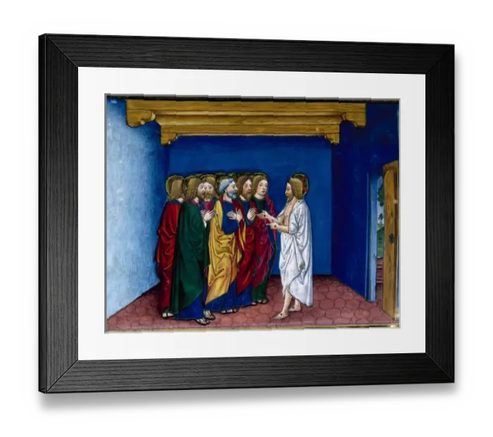 Framed Print : Jesus tells the apostles the parable of the friend who came to the house at midnight Framed Print : Jesus tells the apostles the parable of the friend who came to the house at midnight