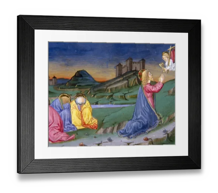 Framed Print : After having prayed in the Garden of Gethsemane, an angel from heaven comes to comfort Framed Print : After having prayed in the Garden of Gethsemane, an angel from heaven comes to comfort