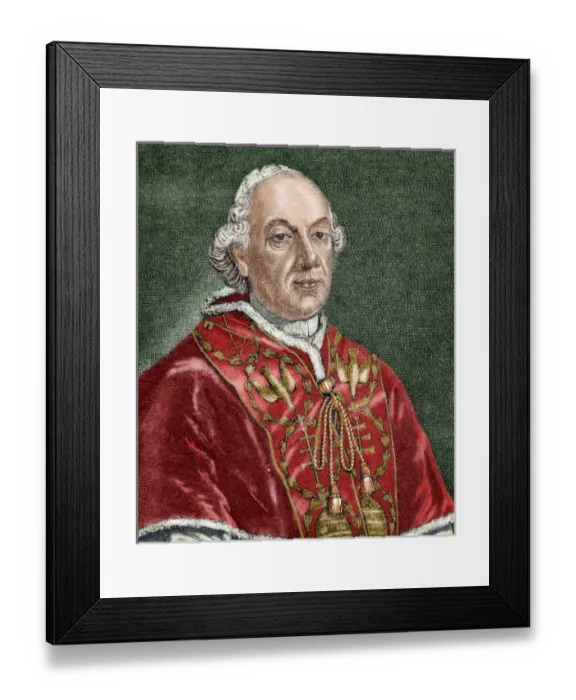Framed Print : Pius VI (1717-1799). Italian pope, born Giannangelo Braschi. Elected in 1775. Colored
