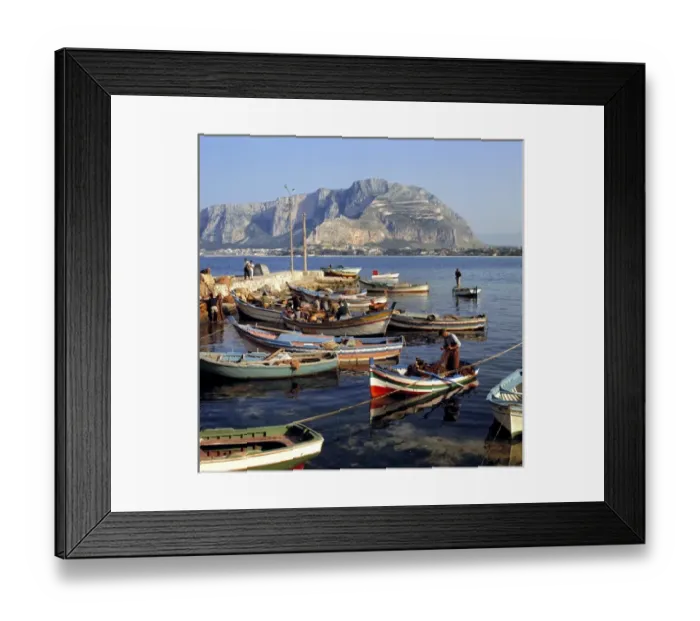 Framed Print : Italy, Sicily, Mondelo. Its a quiet morning at the harbor at Mondelo on Sicily, Italy Framed Print : Italy, Sicily, Mondelo. Its a quiet morning at the harbor at Mondelo on Sicily, Italy