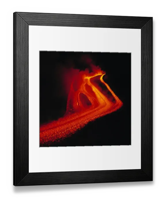 Framed Print : Italy, Sicily, Mt Etna lava. The dark of night intensifies the dramatic color of Framed Print : Italy, Sicily, Mt Etna lava. The dark of night intensifies the dramatic color of