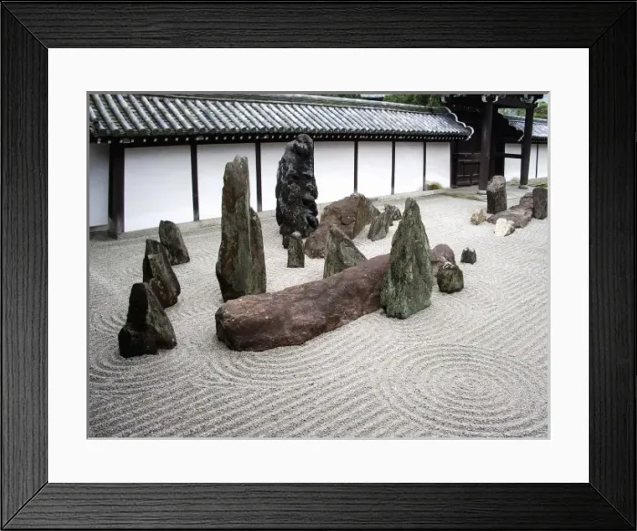 Framed Print : Asia, Japan, Kyoto. Zen Garden Framed Print : Asia, Japan, Kyoto. Zen Garden