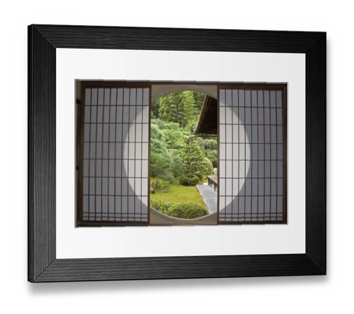 Framed Print : Asia, Japan, Kyoto, Round Window