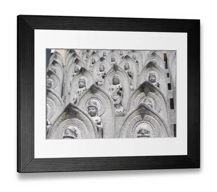 Framed Print : Asia, Japan, Kyoto. Stone Buddhism Image