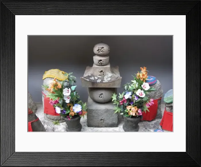 Framed Print : Asia, Japan, Kyoto. Stone Buddhism Image Framed Print : Asia, Japan, Kyoto. Stone Buddhism Image