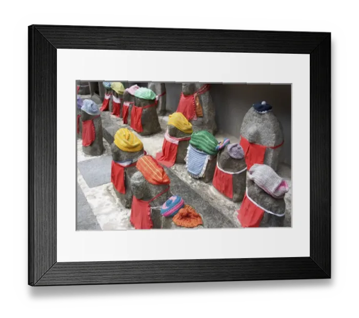Framed Print : Asia, Japan, Kyoto. Stone Buddhism Image