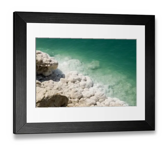 Framed Print : Jordan, Dead Sea, salt on the sea shore Framed Print : Jordan, Dead Sea, salt on the sea shore