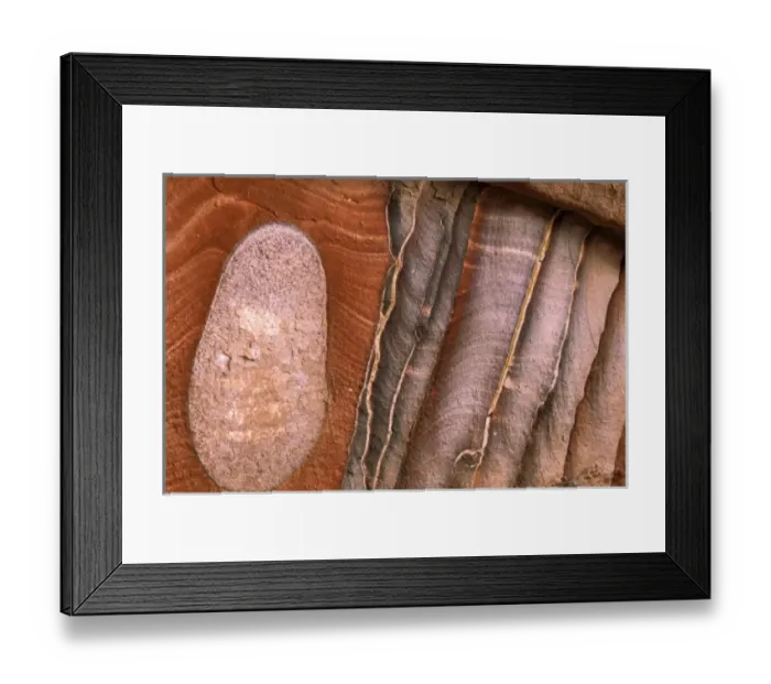 Framed Print : Asia, Jordan, Petra. Colorful patterns in sandstone