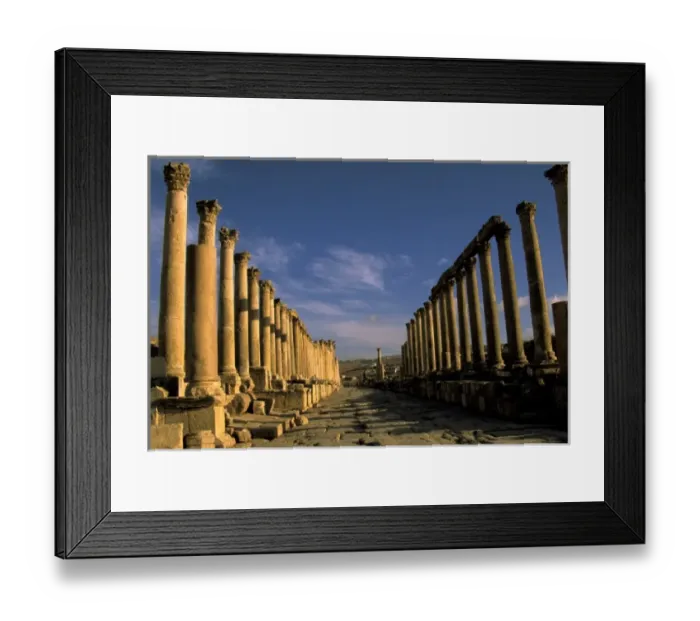Framed Print : Asia, Jordan, Jerash. Chariot ruts in street of Cardo Maximus Framed Print : Asia, Jordan, Jerash. Chariot ruts in street of Cardo Maximus