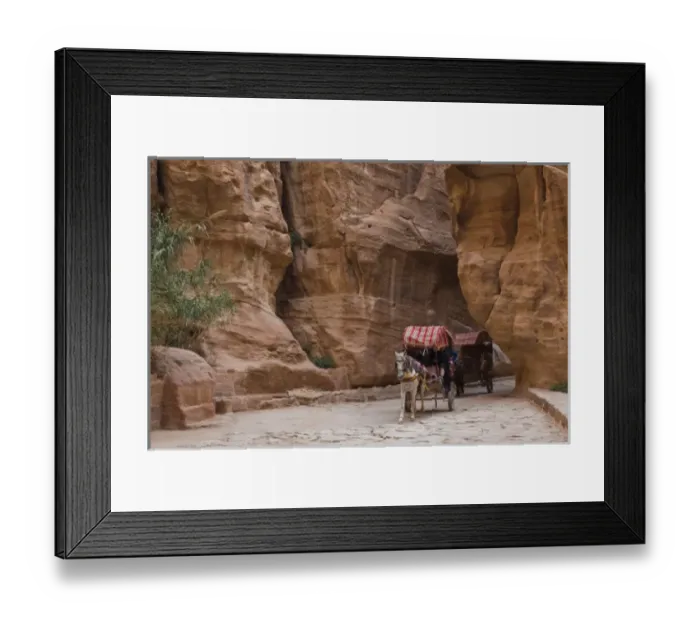 Framed Print : Jordan, Petra-Wadi Musa, Ancient Nabatean City of Petra, horse taxi in the Siq Framed Print : Jordan, Petra-Wadi Musa, Ancient Nabatean City of Petra, horse taxi in the Siq