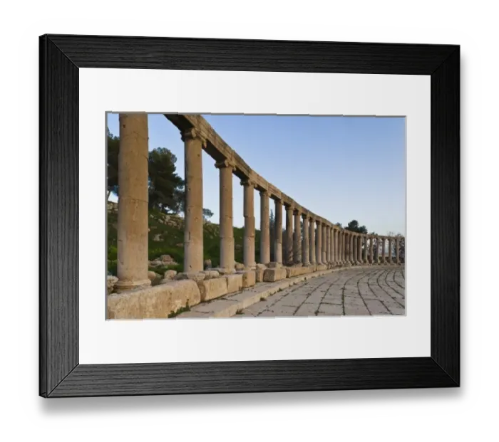 Framed Print : Jordan, Jerash, Roman-era city ruins, columns along Cardo Maximus Framed Print : Jordan, Jerash, Roman-era city ruins, columns along Cardo Maximus