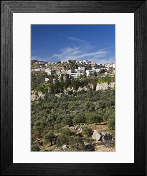 Framed Print : Jordan, Anjara, elevated town view near Ajloun Framed Print : Jordan, Anjara, elevated town view near Ajloun