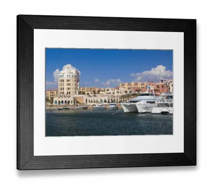 Framed Print : Jordan, Aqaba, Tala Harbor development, marina Framed Print : Jordan, Aqaba, Tala Harbor development, marina